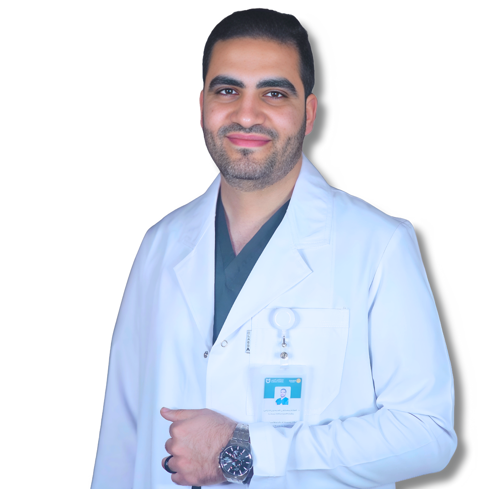 Dr Islam Altaras in his white coat